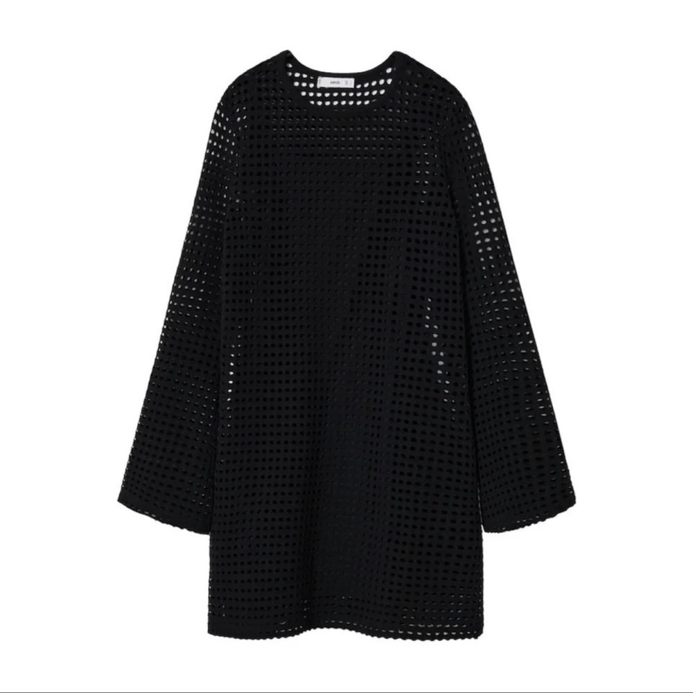 Mango Openwork Cotton Blend Dress